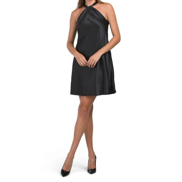 NWT NINE WEST Women's Twist Keyhole Halter Mini Dress - Picture 1 of 6